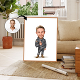 Arbejde & Erhverv tema79 (1 person) - karikaturtegning efter dine fotos - Just Karikatur