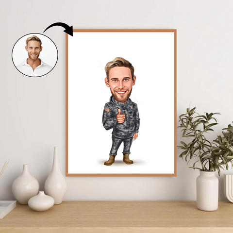 Arbejde & Erhverv tema79 (1 person) - karikaturtegning efter dine fotos - Just Karikatur