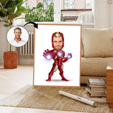 Superhelt tema37 (1 person) - karikaturtegning efter dine fotos - Just Karikatur