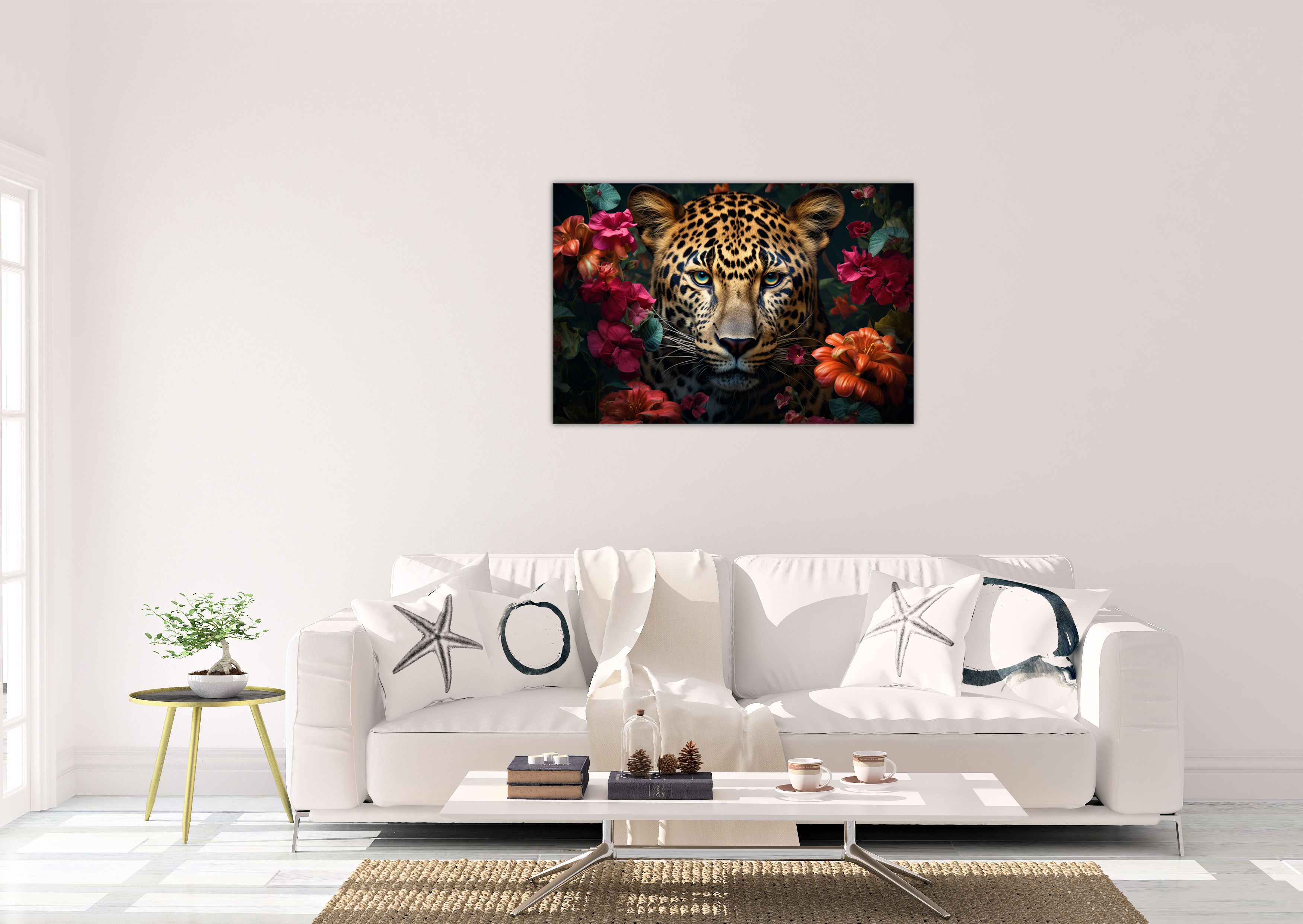 Leopard 2 (50 x 70 cm ) - lærred u/ramme - Just Karikatur