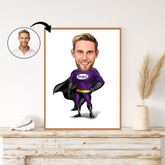 Superhelt tema15 (1 person) - karikaturtegning efter dine fotos - Just Karikatur