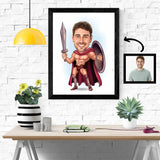 Superhelt tema8 (1 person) - karikaturtegning efter dine fotos - Just Karikatur