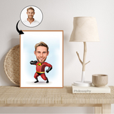 Børn tema37 (1 person) - karikaturtegning efter dine fotos - Just Karikatur