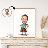 Børn tema44 (1 person) - karikaturtegning efter dine fotos - Just Karikatur