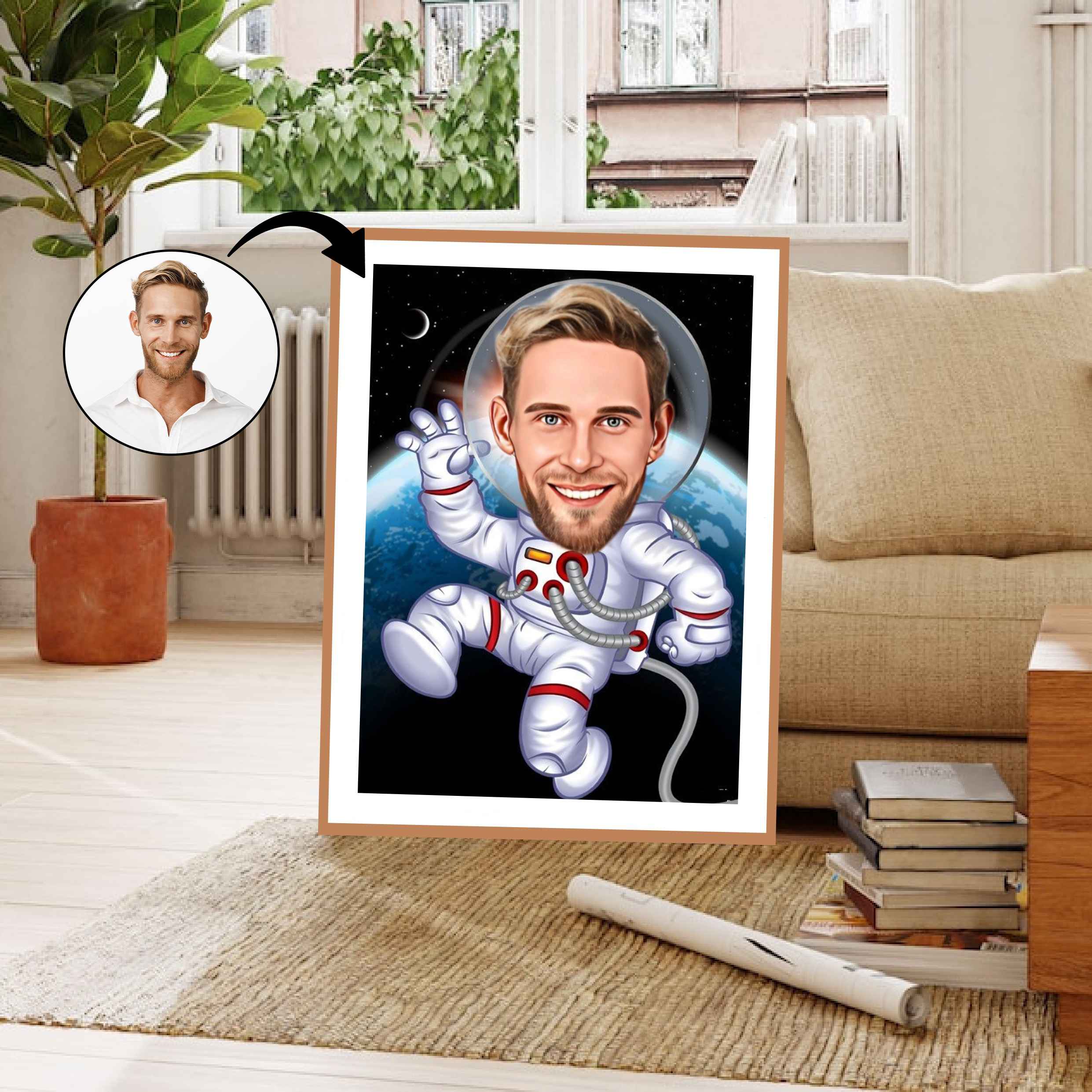 Arbejde & Erhverv tema43 (1 person) - karikaturtegning efter dine fotos - Just Karikatur