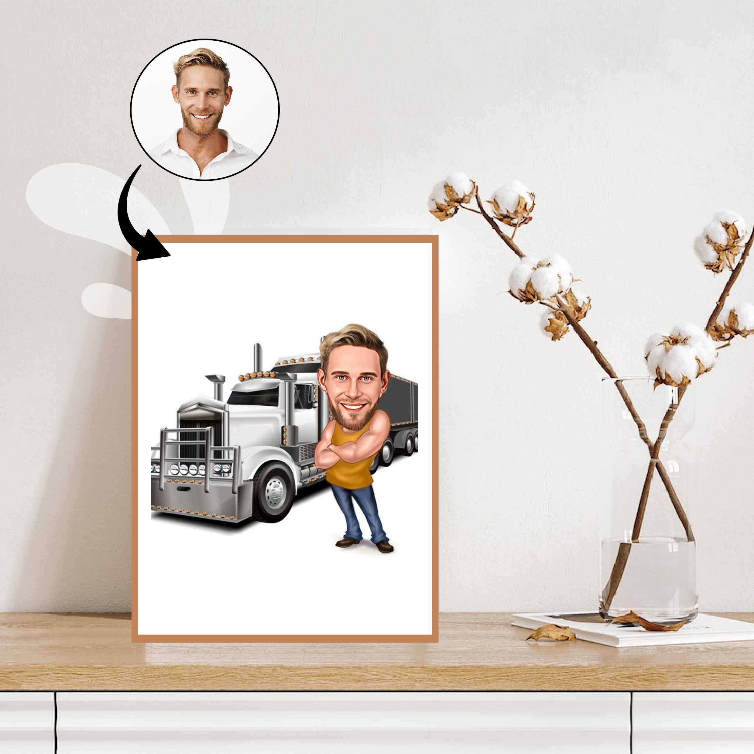 Arbejde & Erhverv tema37 (1 person) - karikaturtegning efter dine fotos - Just Karikatur