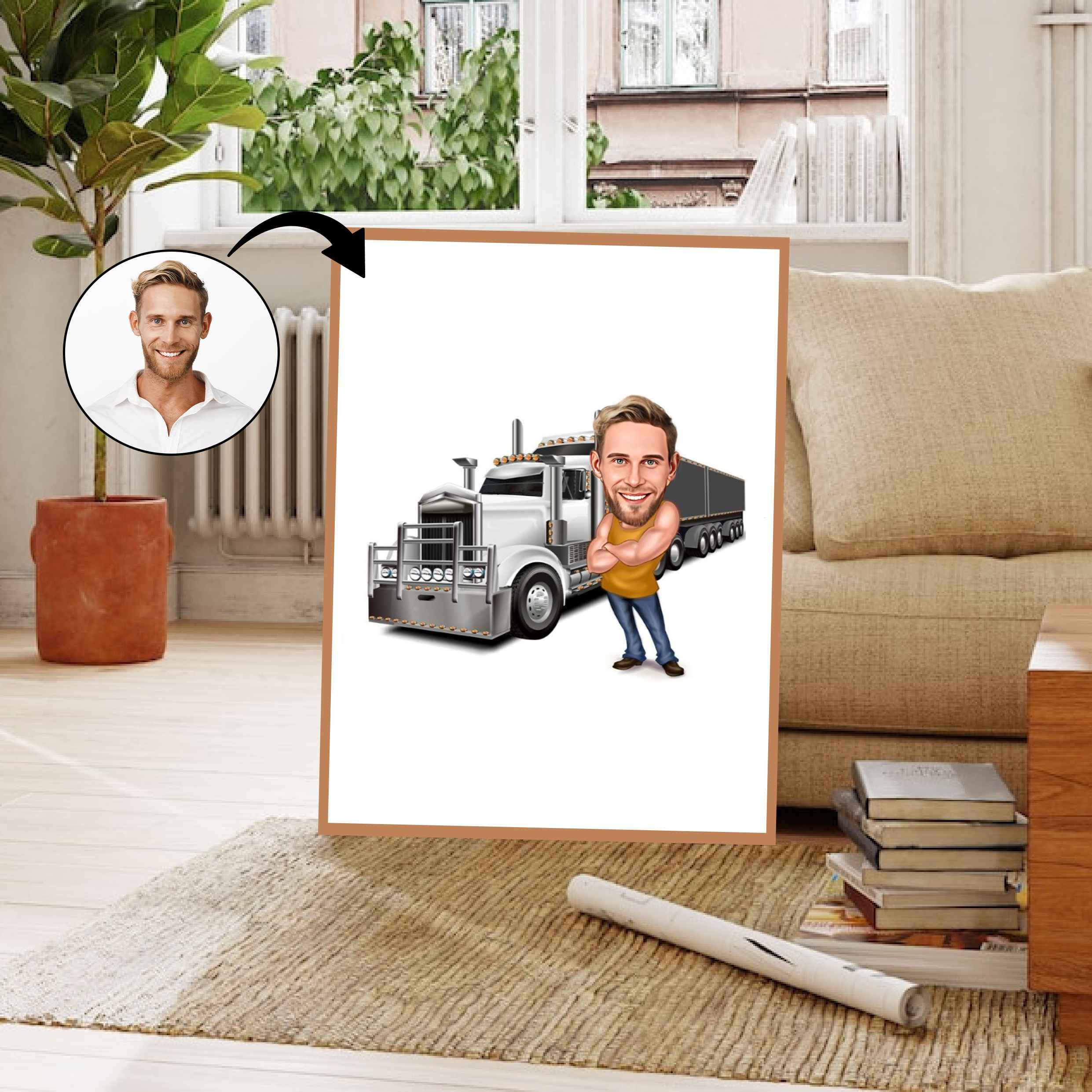 Arbejde & Erhverv tema37 (1 person) - karikaturtegning efter dine fotos - Just Karikatur