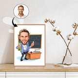 Lærer tema6 (1 person) - karikaturtegning efter dine fotos - Just Karikatur