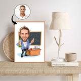 Lærer tema6 (1 person) - karikaturtegning efter dine fotos - Just Karikatur