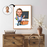 Lærer tema6 (1 person) - karikaturtegning efter dine fotos - Just Karikatur