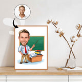 Lærer tema4 (1 person) - karikaturtegning efter dine fotos - Just Karikatur