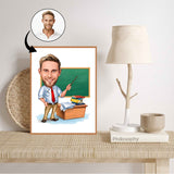 Lærer tema4 (1 person) - karikaturtegning efter dine fotos - Just Karikatur