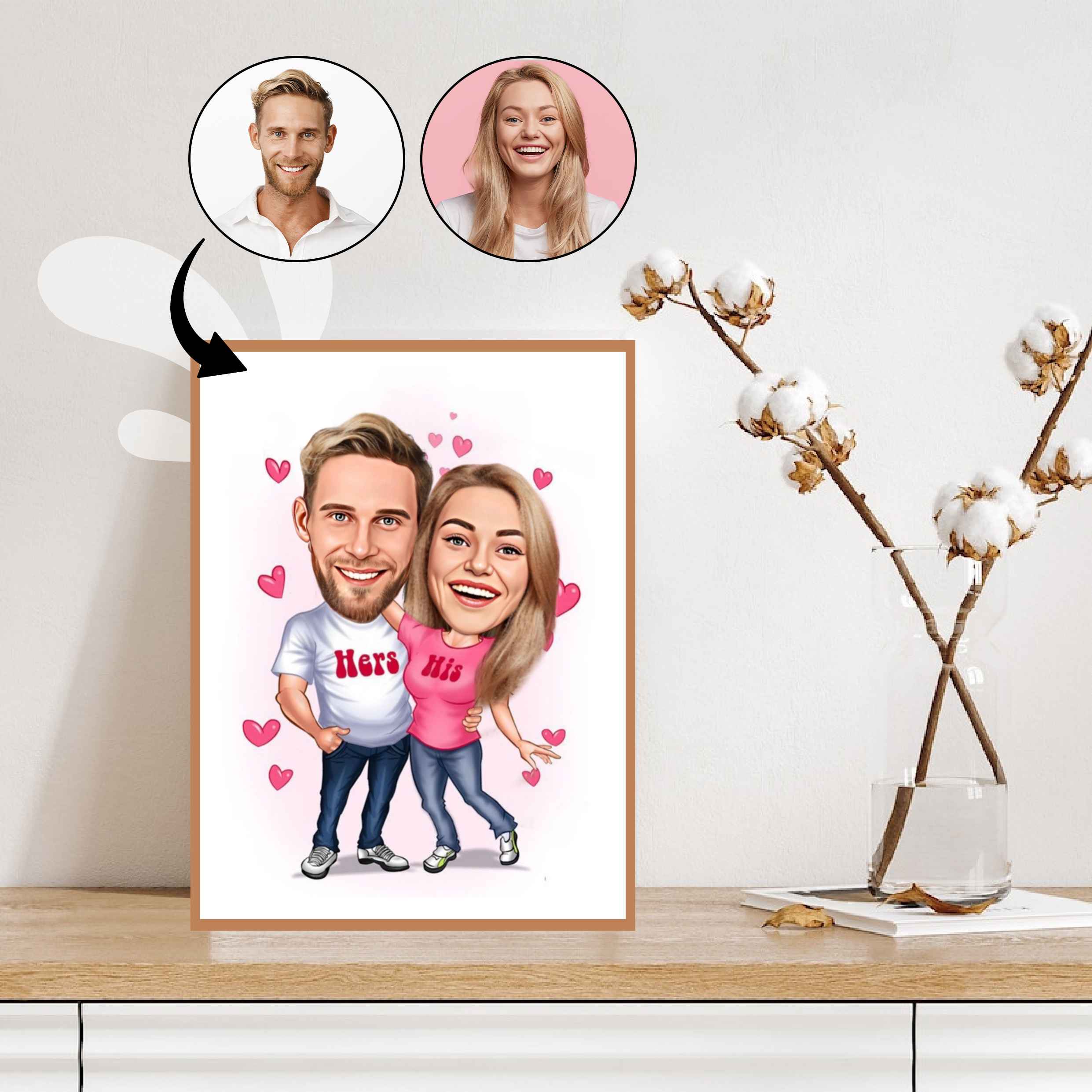 Par tema133 (2 personer) - karikaturtegning efter dine fotos - Just Karikatur