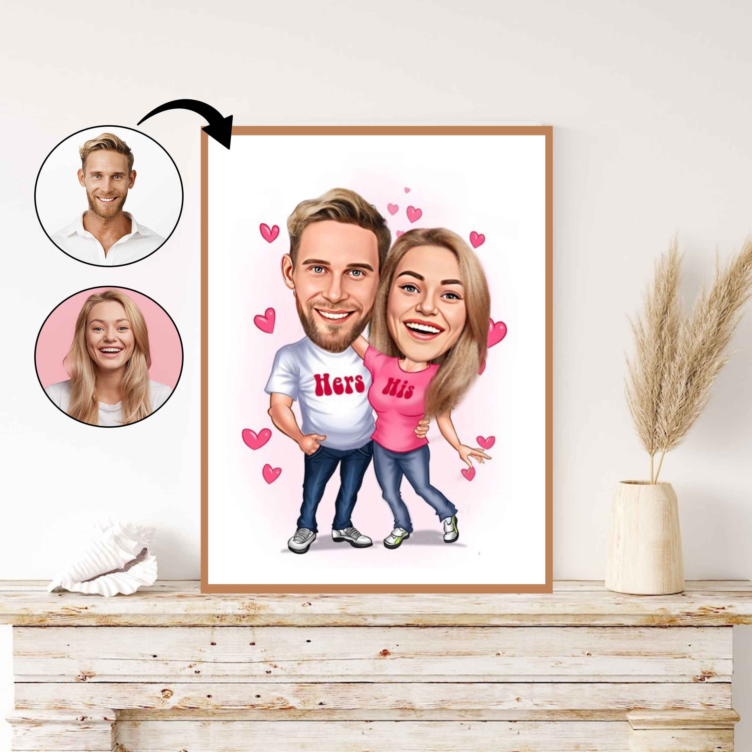 Par tema133 (2 personer) - karikaturtegning efter dine fotos - Just Karikatur