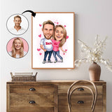 Par tema133 (2 personer) - karikaturtegning efter dine fotos - Just Karikatur