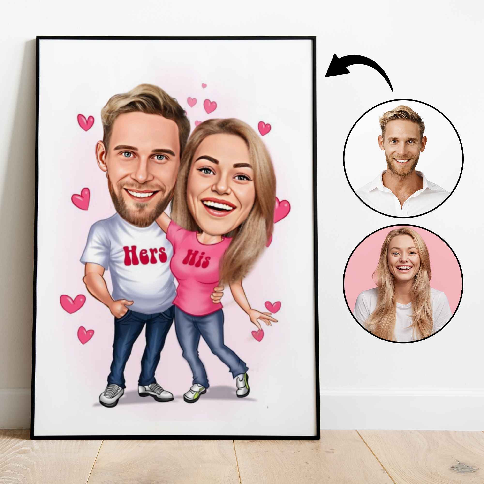 Par tema133 (2 personer) - karikaturtegning efter dine fotos - Just Karikatur