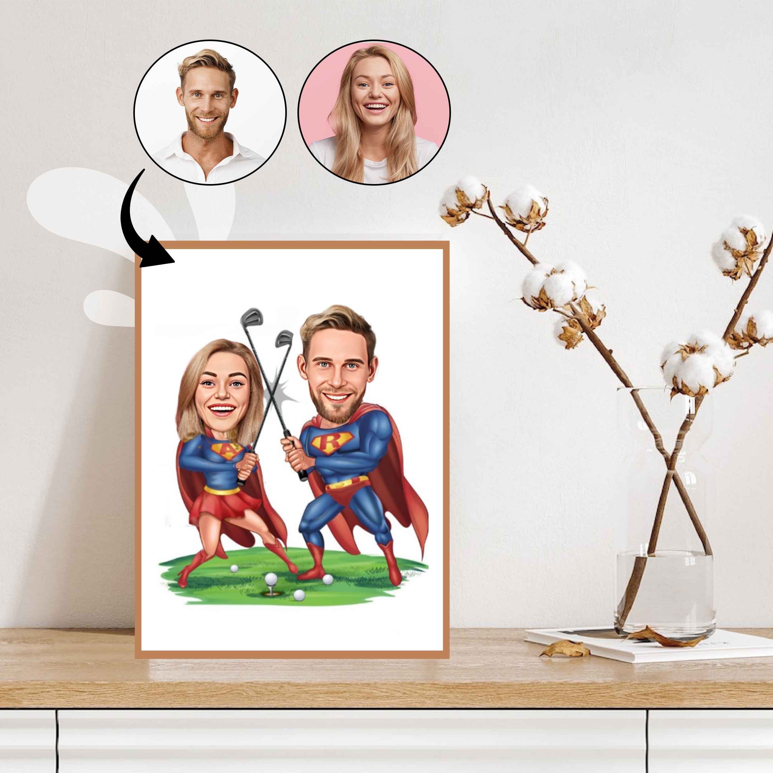 Par tema127 (2 personer) - karikaturtegning efter dine fotos - Just Karikatur