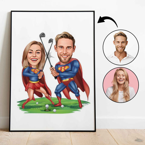 Par tema127 (2 personer) - karikaturtegning efter dine fotos - Just Karikatur