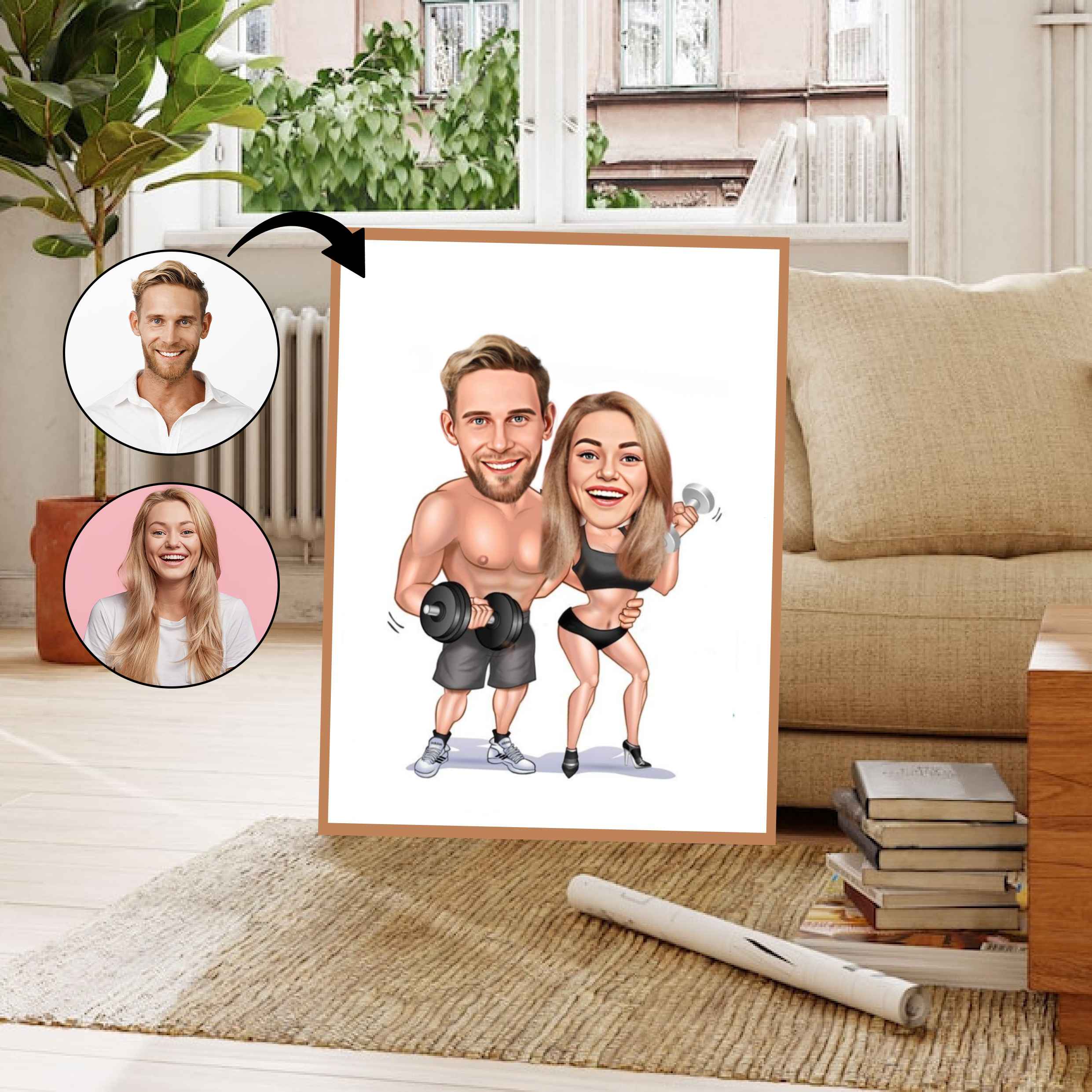 Par tema139 (2 personer) - karikaturtegning efter dine fotos - Just Karikatur