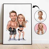 Par tema139 (2 personer) - karikaturtegning efter dine fotos - Just Karikatur