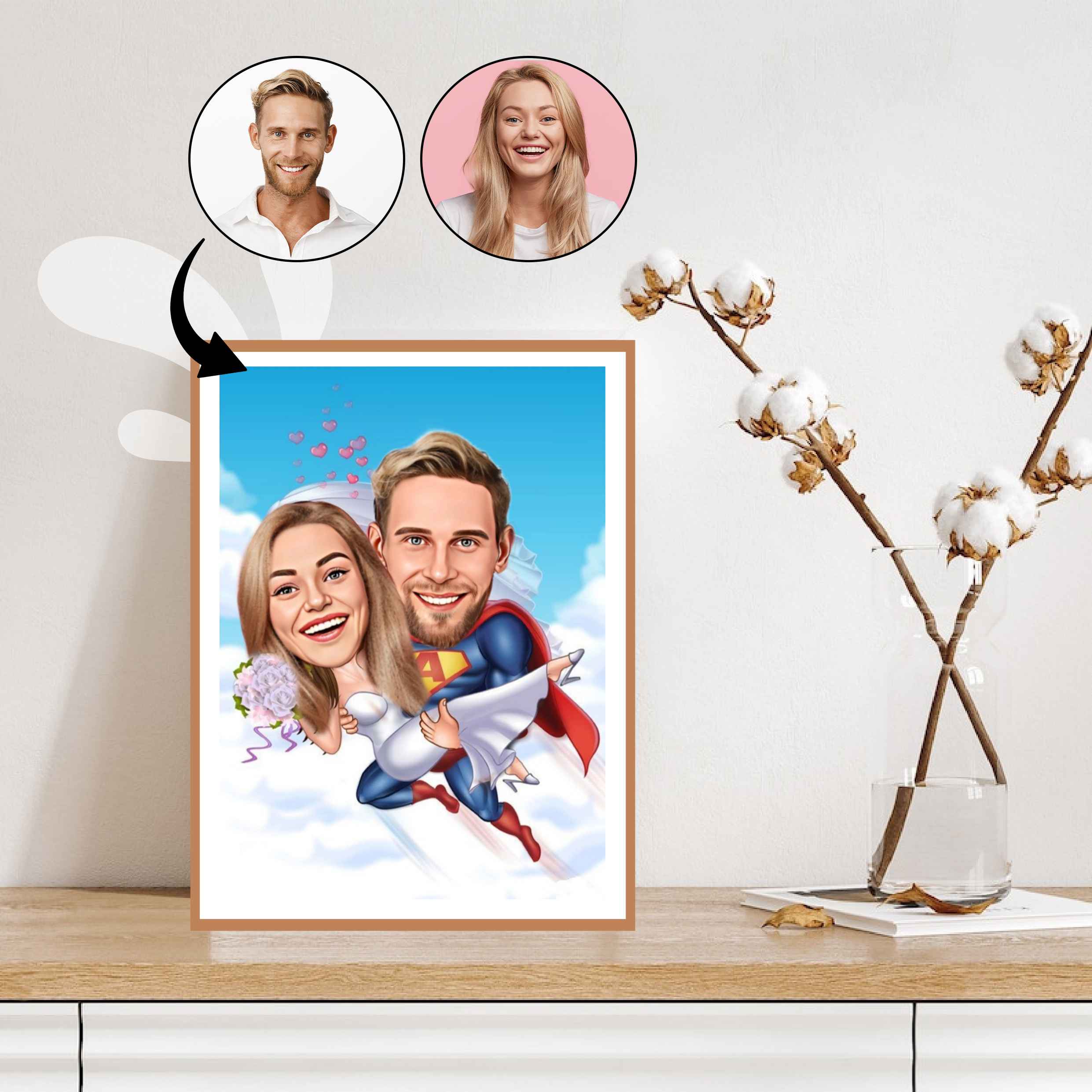 Par tema28 (2 personer) - karikaturtegning efter dine fotos - Just Karikatur