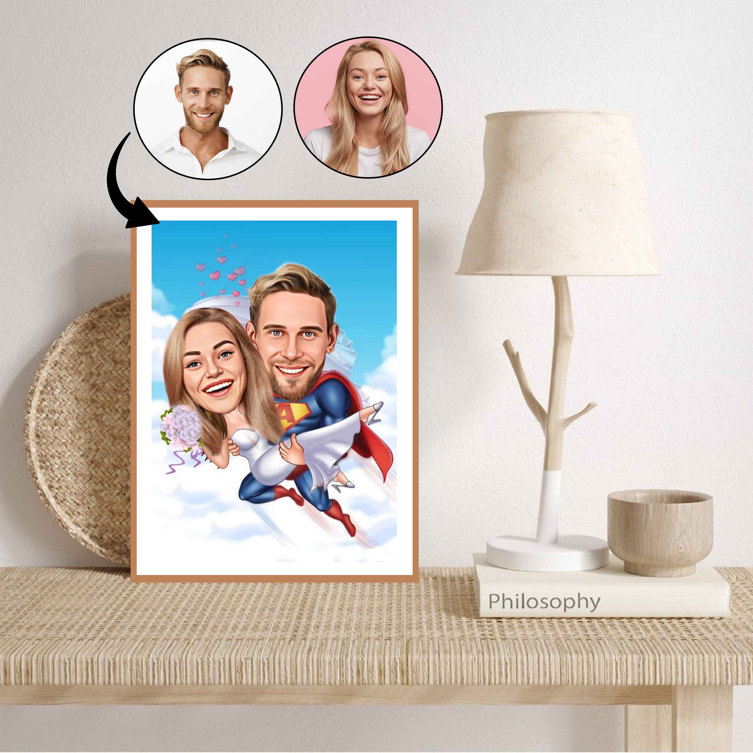 Par tema28 (2 personer) - karikaturtegning efter dine fotos - Just Karikatur