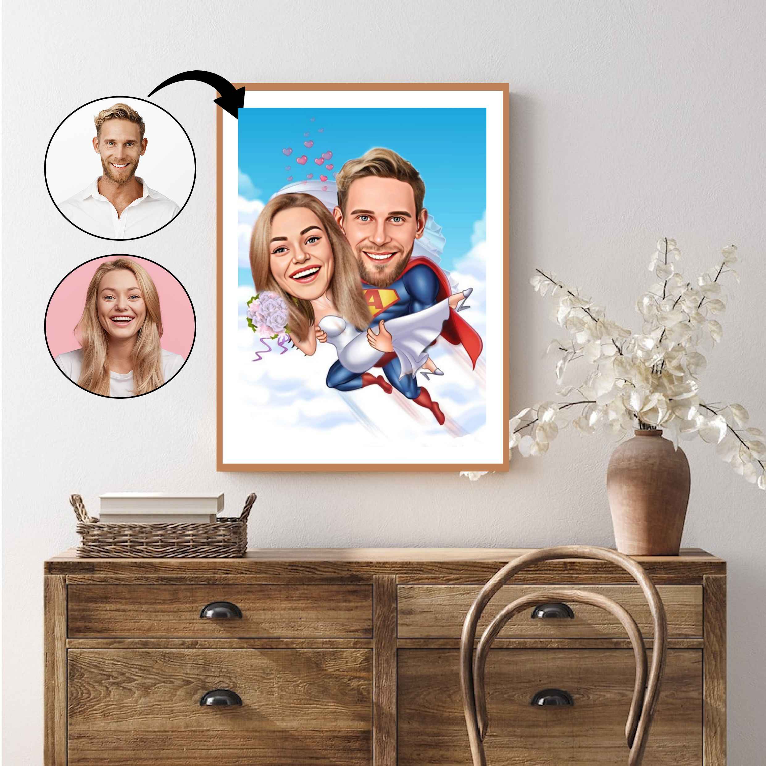 Par tema28 (2 personer) - karikaturtegning efter dine fotos - Just Karikatur