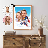 Par tema28 (2 personer) - karikaturtegning efter dine fotos - Just Karikatur