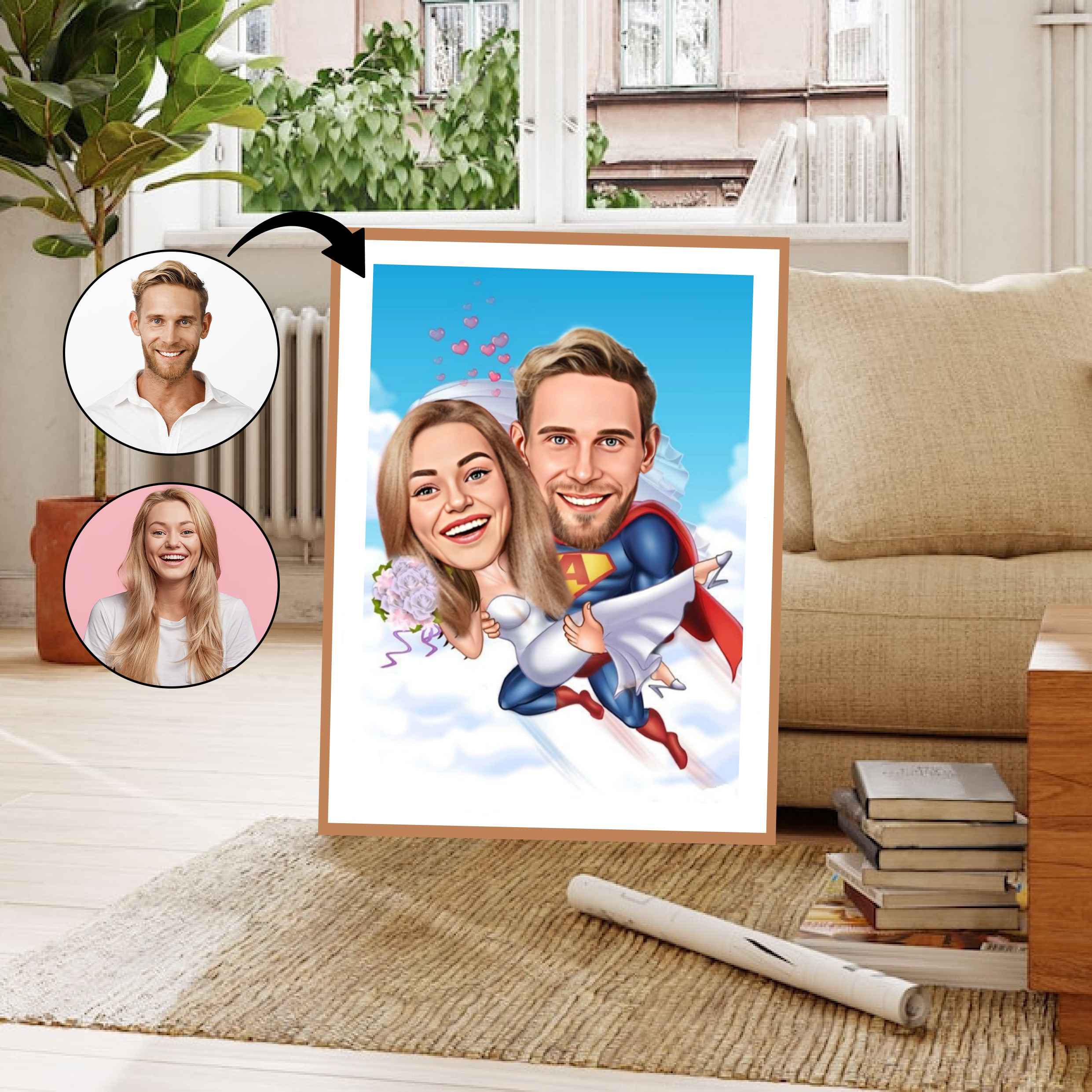 Par tema28 (2 personer) - karikaturtegning efter dine fotos - Just Karikatur