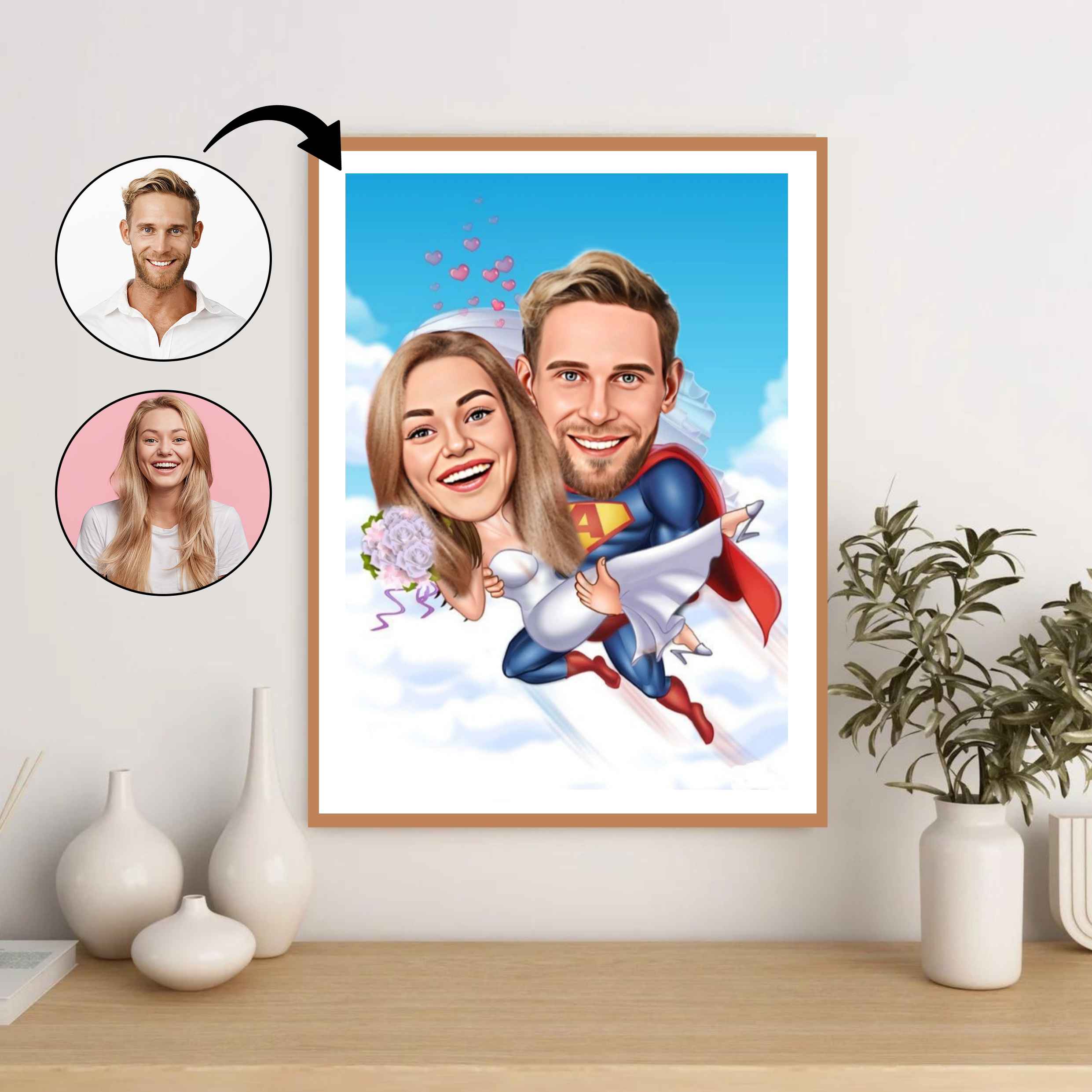 Par tema28 (2 personer) - karikaturtegning efter dine fotos - Just Karikatur