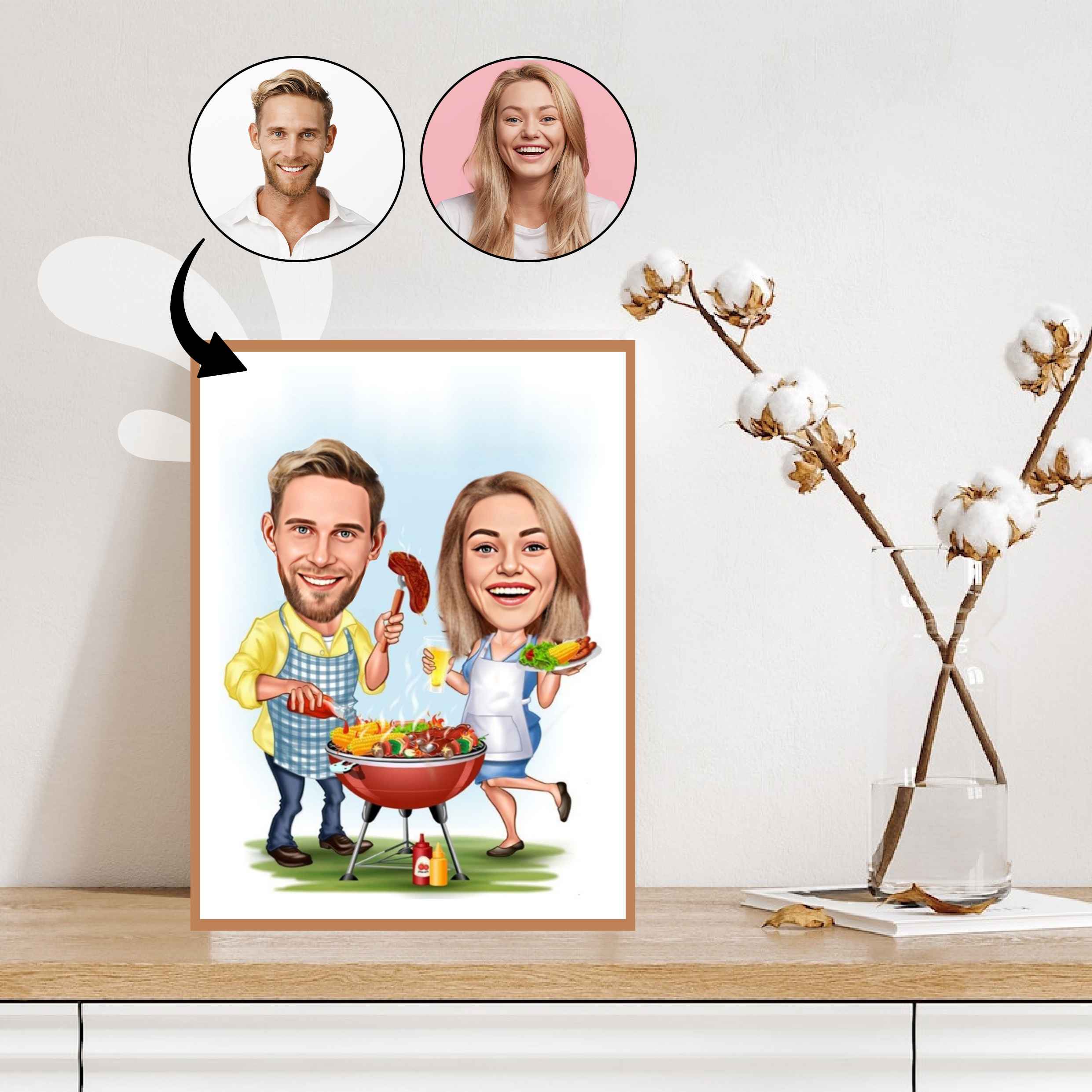 Par tema55 (2 personer) - karikaturtegning efter dine fotos - Just Karikatur