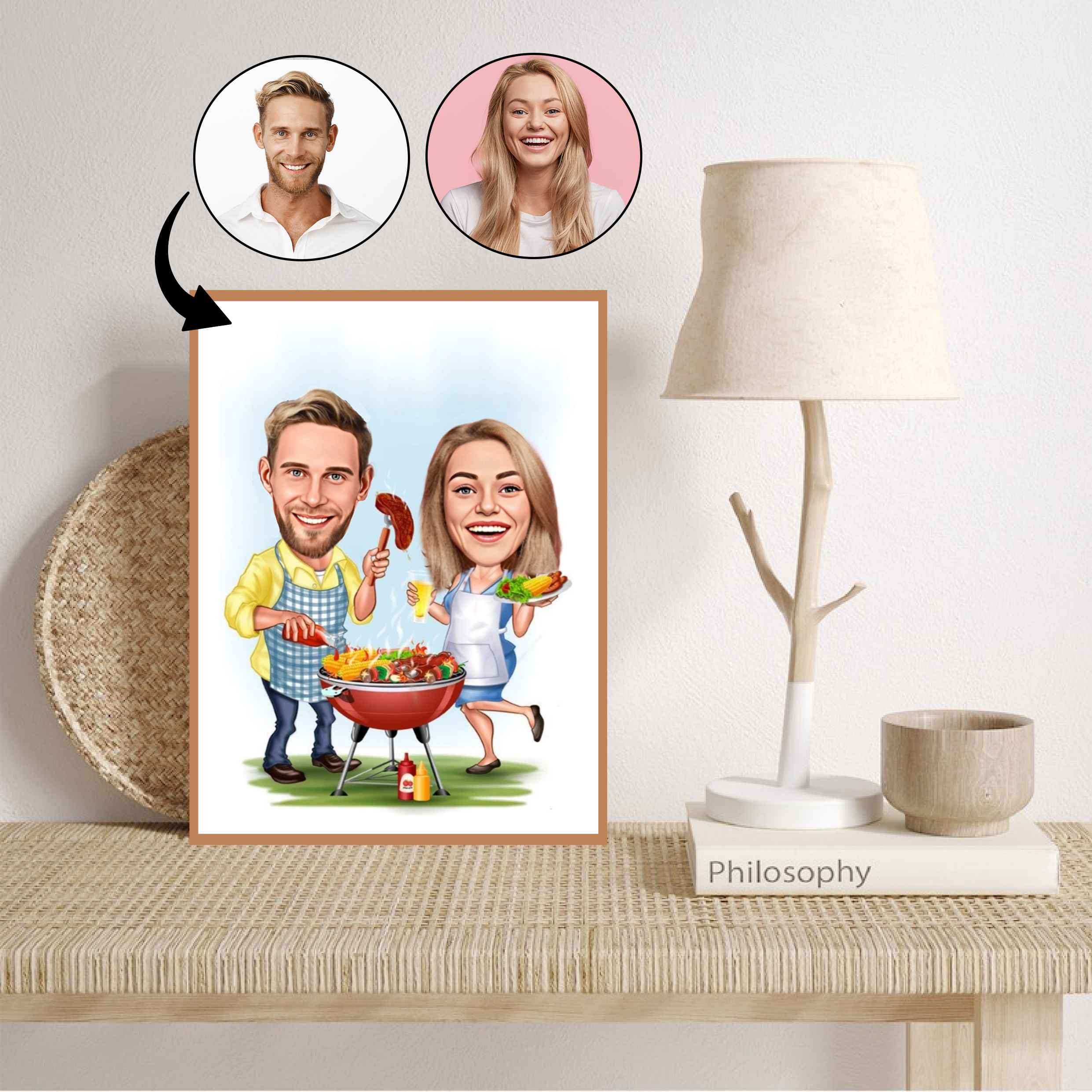 Par tema55 (2 personer) - karikaturtegning efter dine fotos - Just Karikatur