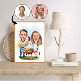 Par tema55 (2 personer) - karikaturtegning efter dine fotos - Just Karikatur