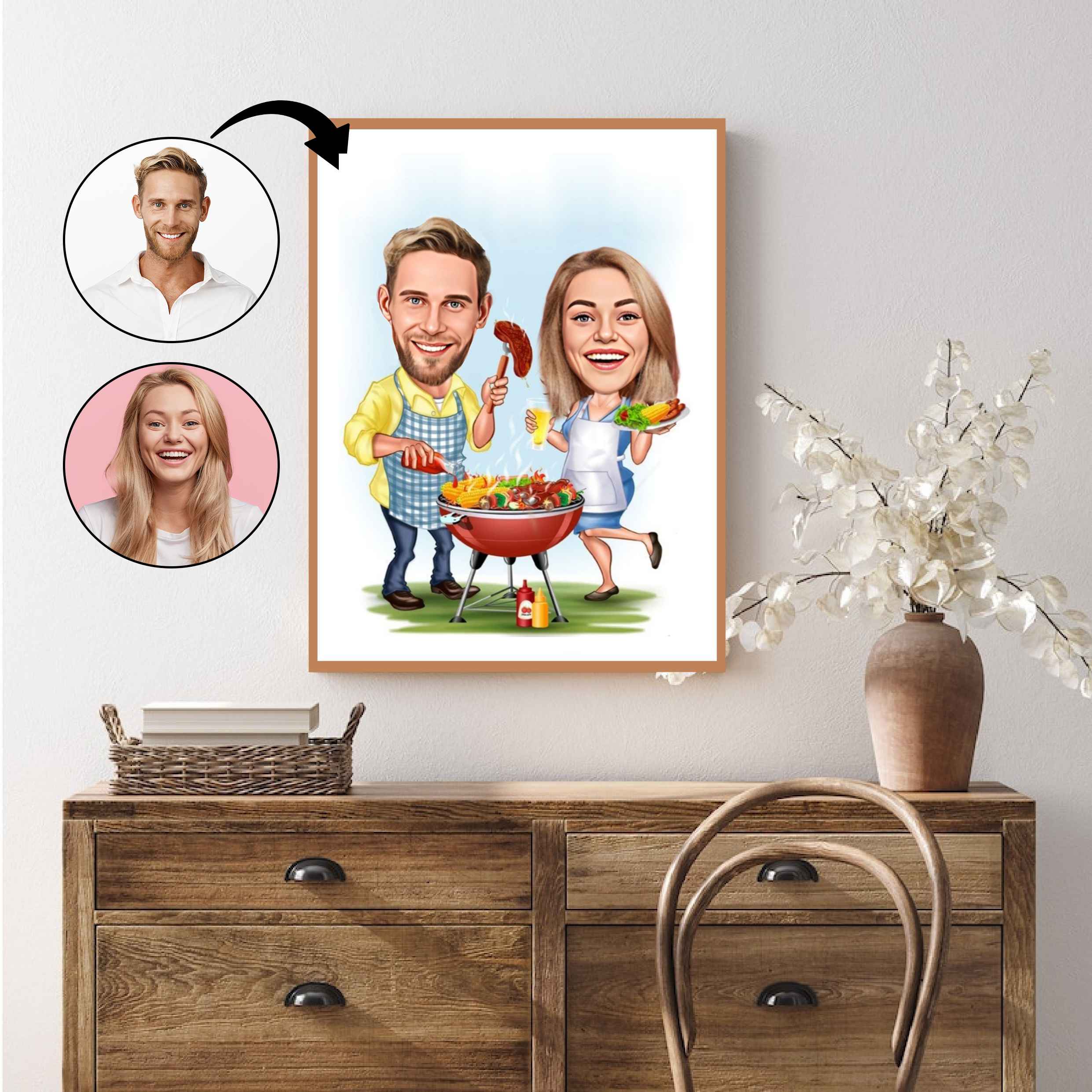 Par tema55 (2 personer) - karikaturtegning efter dine fotos - Just Karikatur