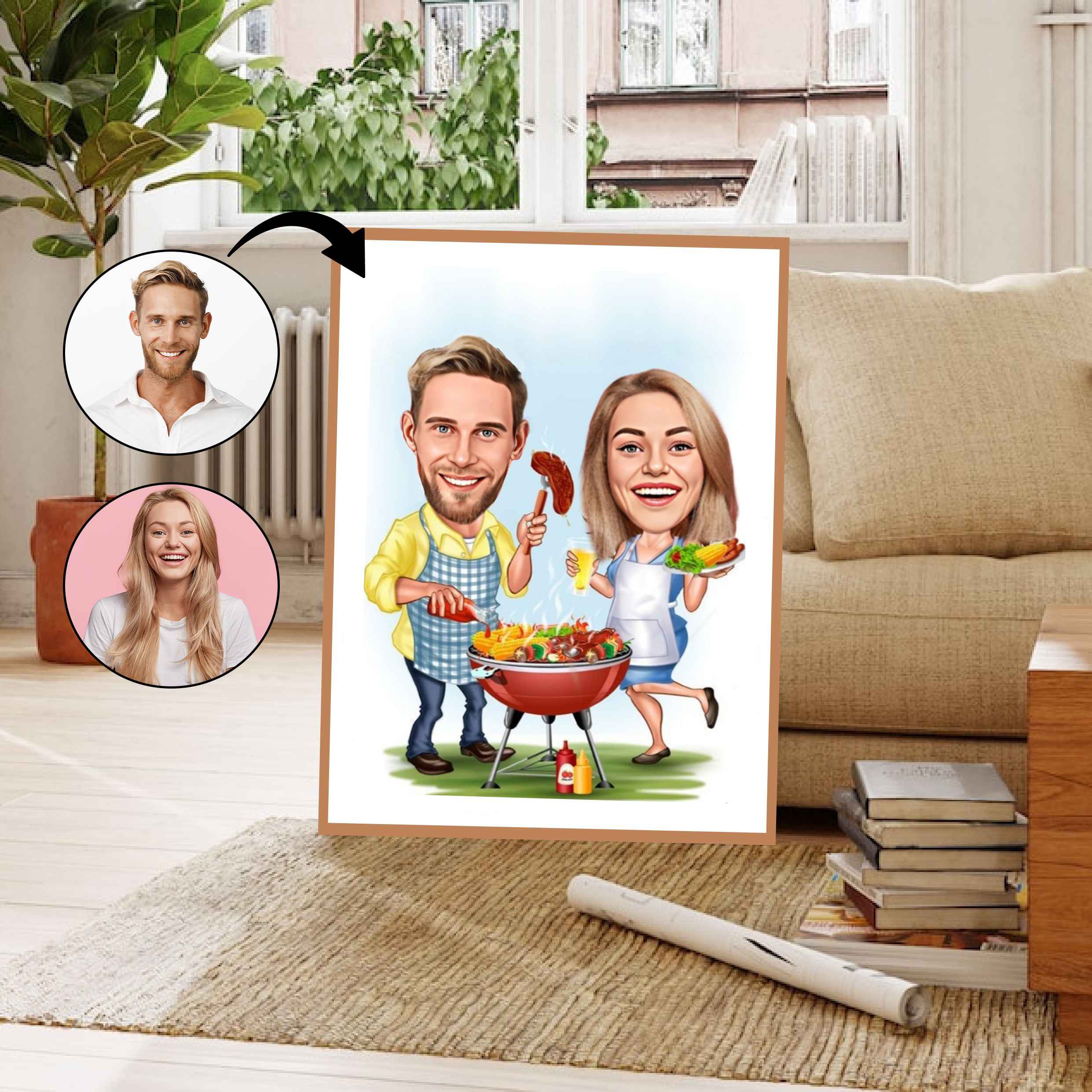 Par tema55 (2 personer) - karikaturtegning efter dine fotos - Just Karikatur