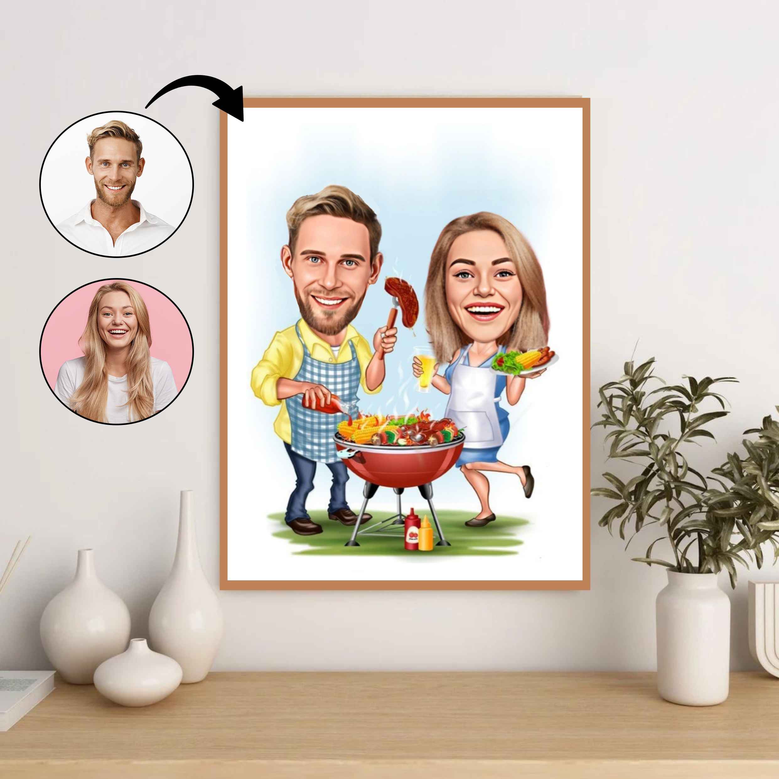 Par tema55 (2 personer) - karikaturtegning efter dine fotos - Just Karikatur