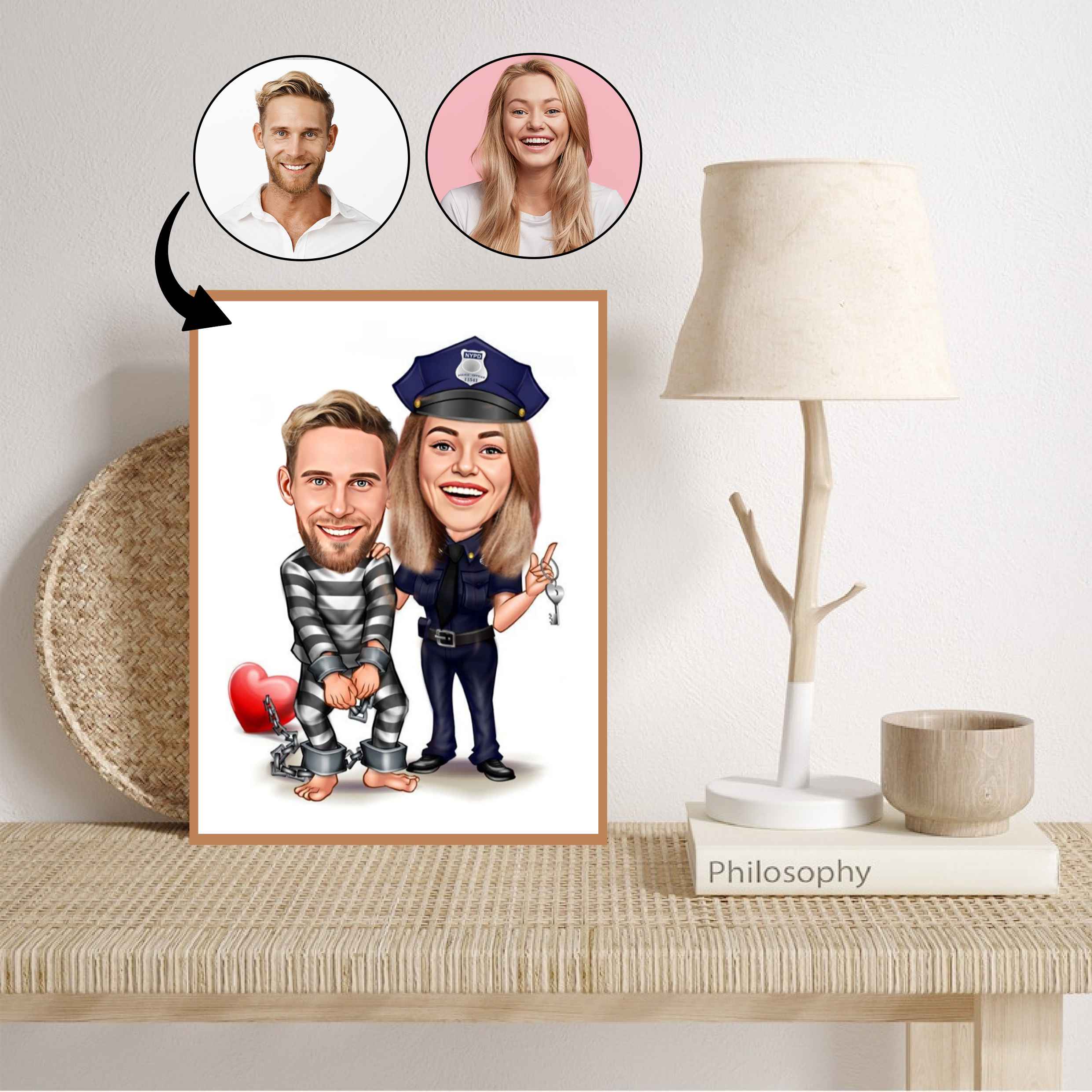 Par tema56 (2 personer) - karikaturtegning efter dine fotos - Just Karikatur