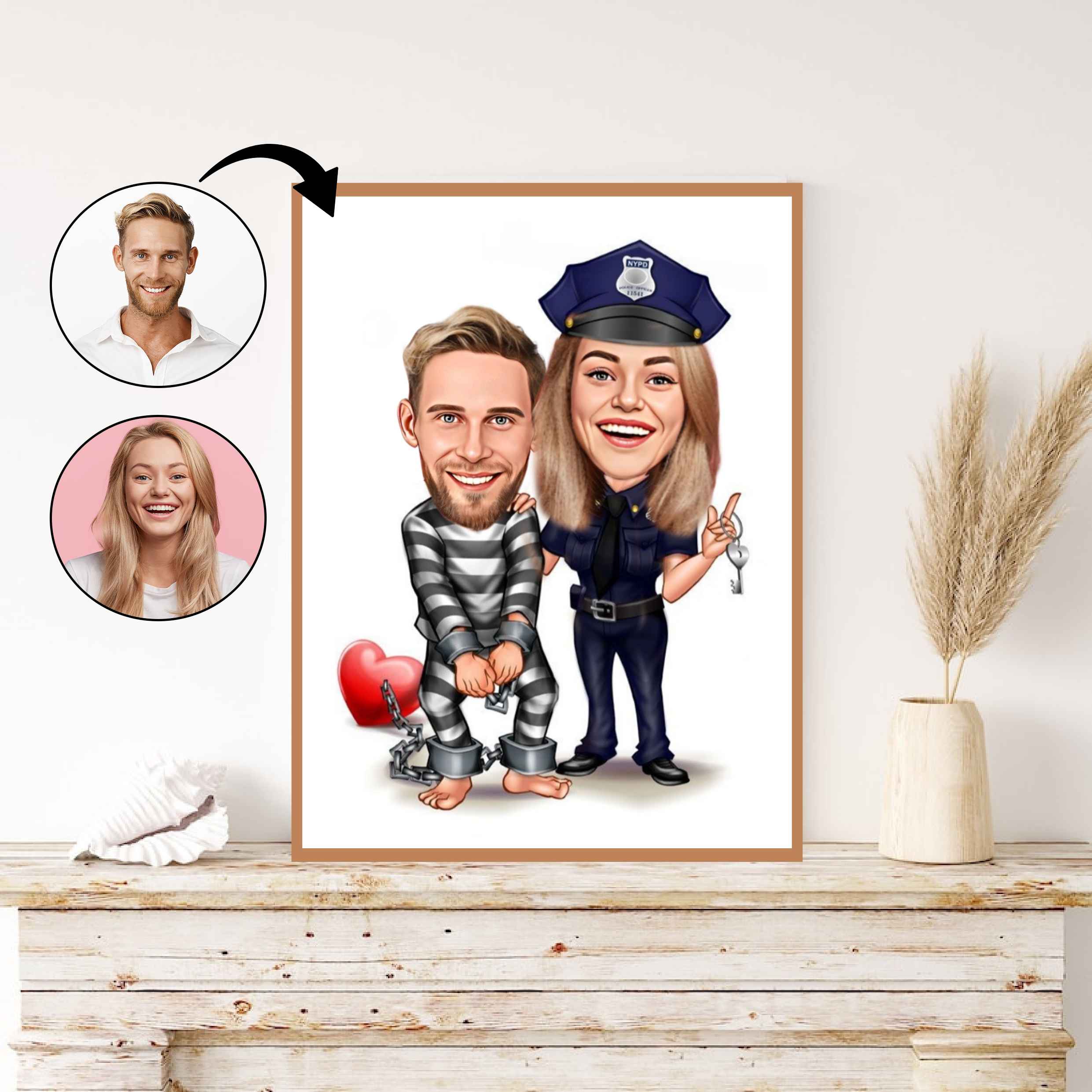 Par tema56 (2 personer) - karikaturtegning efter dine fotos - Just Karikatur