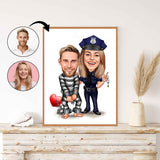 Par tema56 (2 personer) - karikaturtegning efter dine fotos - Just Karikatur