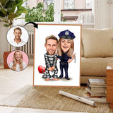 Par tema56 (2 personer) - karikaturtegning efter dine fotos - Just Karikatur