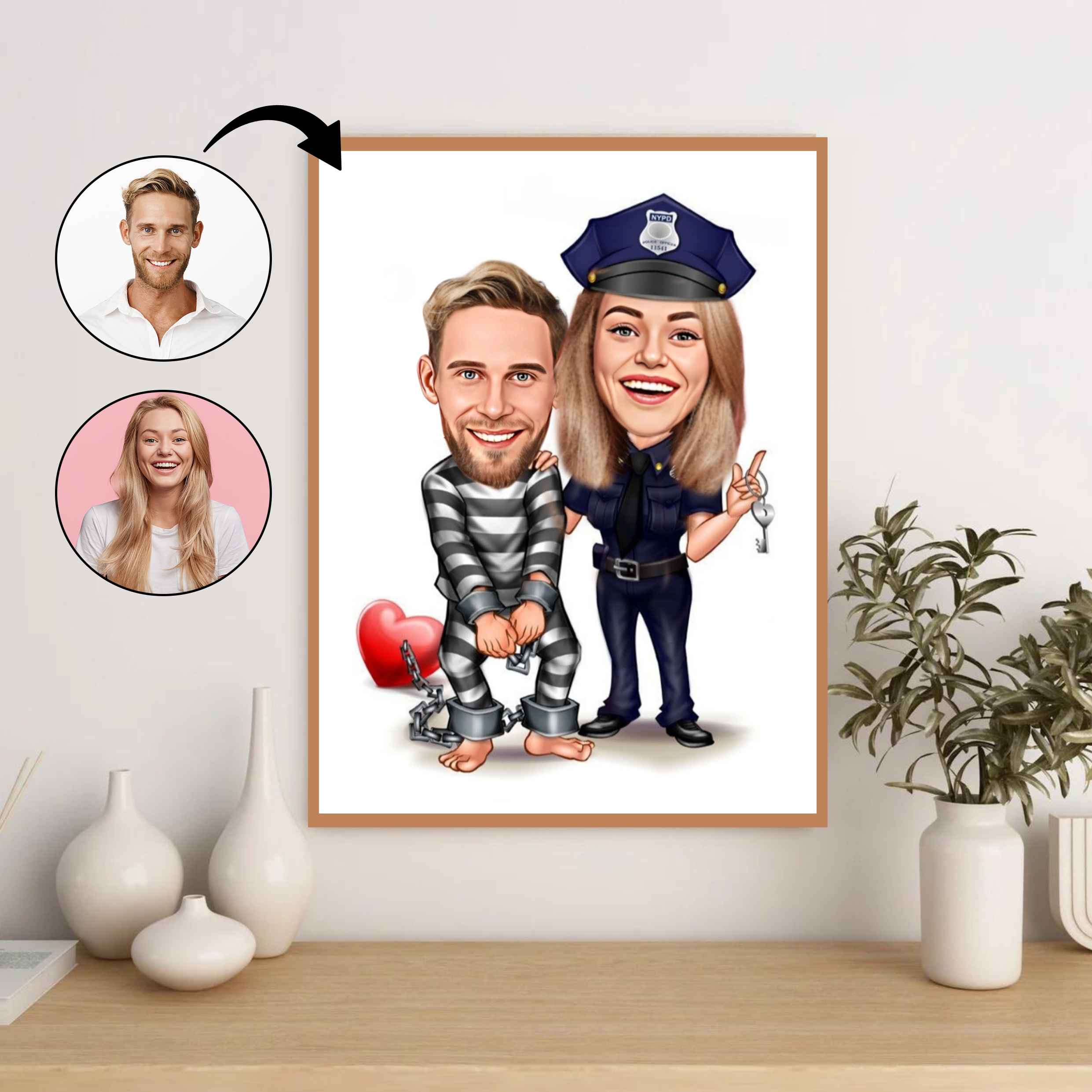 Par tema56 (2 personer) - karikaturtegning efter dine fotos - Just Karikatur