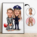 Par tema56 (2 personer) - karikaturtegning efter dine fotos - Just Karikatur