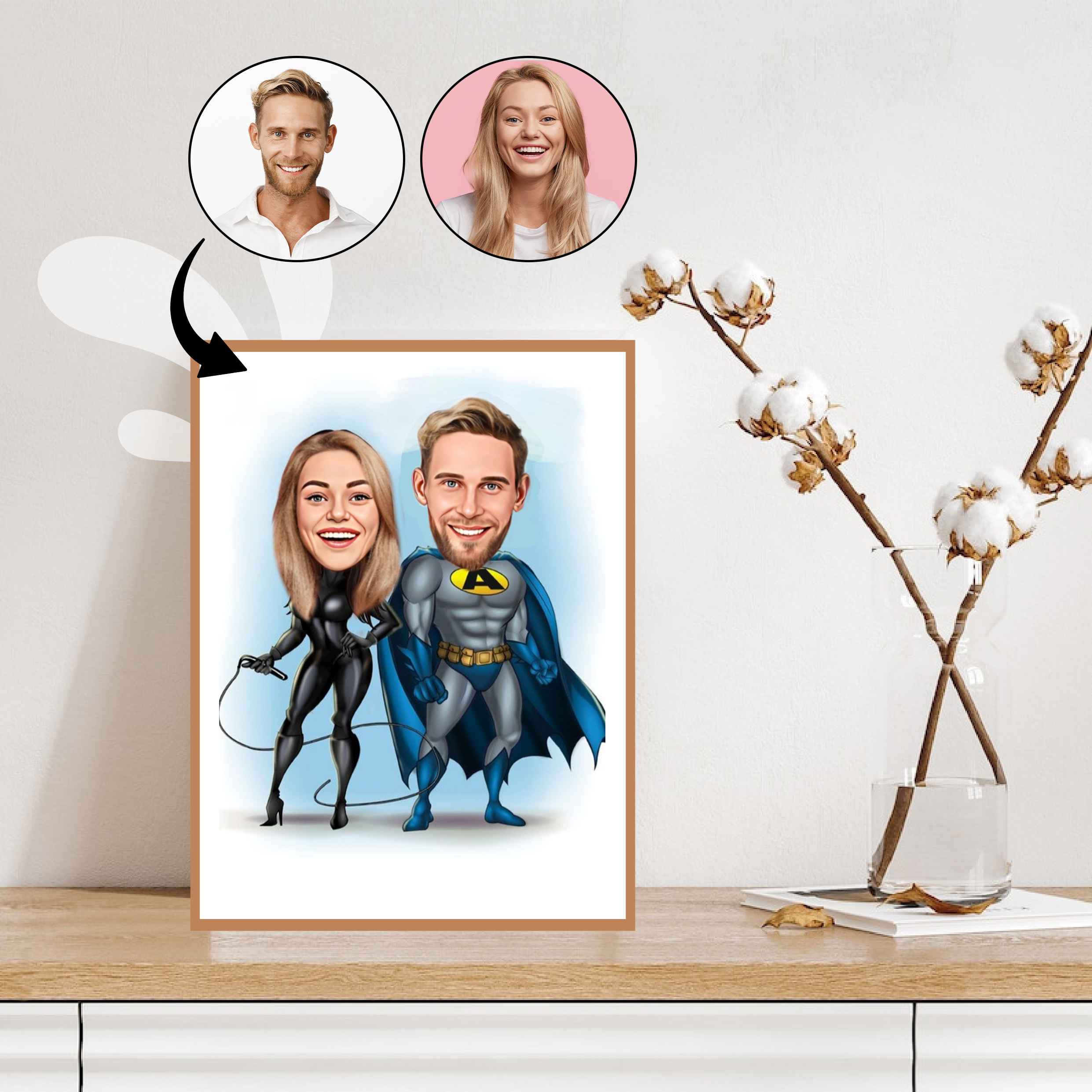 Par tema78 (2 personer) - karikaturtegning efter dine fotos - Just Karikatur