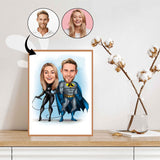 Par tema78 (2 personer) - karikaturtegning efter dine fotos - Just Karikatur