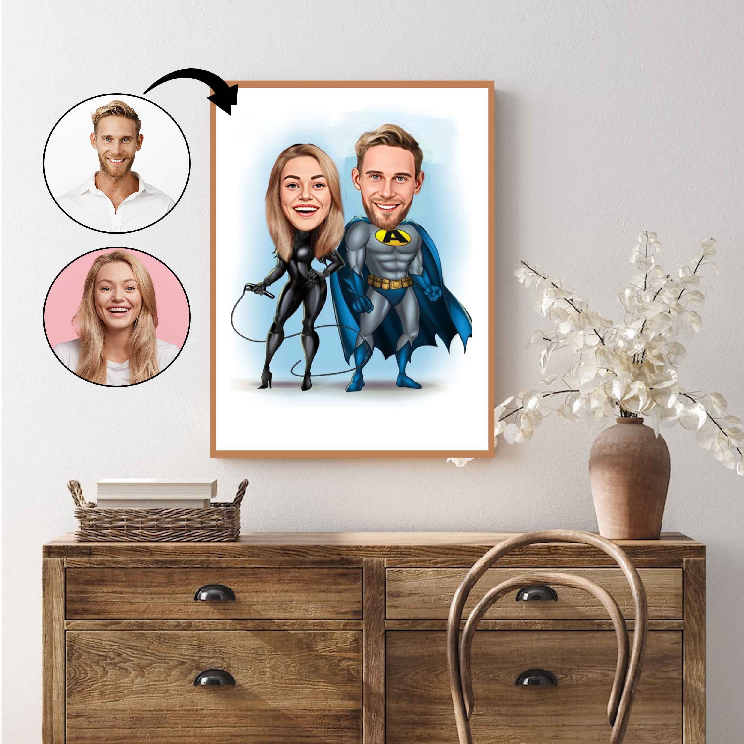 Par tema78 (2 personer) - karikaturtegning efter dine fotos - Just Karikatur