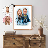 Par tema78 (2 personer) - karikaturtegning efter dine fotos - Just Karikatur