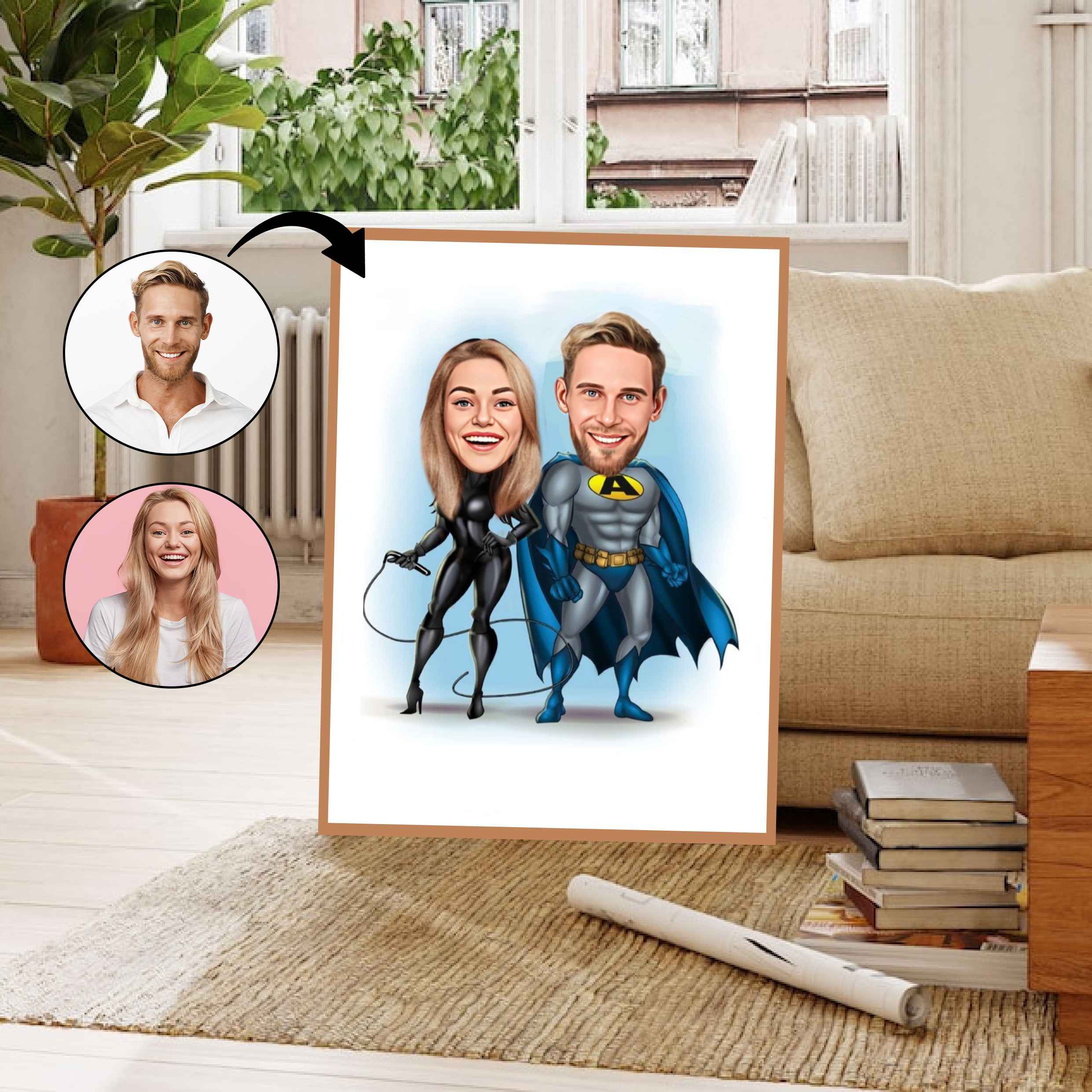 Par tema78 (2 personer) - karikaturtegning efter dine fotos - Just Karikatur