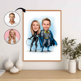 Par tema78 (2 personer) - karikaturtegning efter dine fotos - Just Karikatur