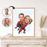 Par tema79 (2 personer) - karikaturtegning efter dine fotos - Just Karikatur