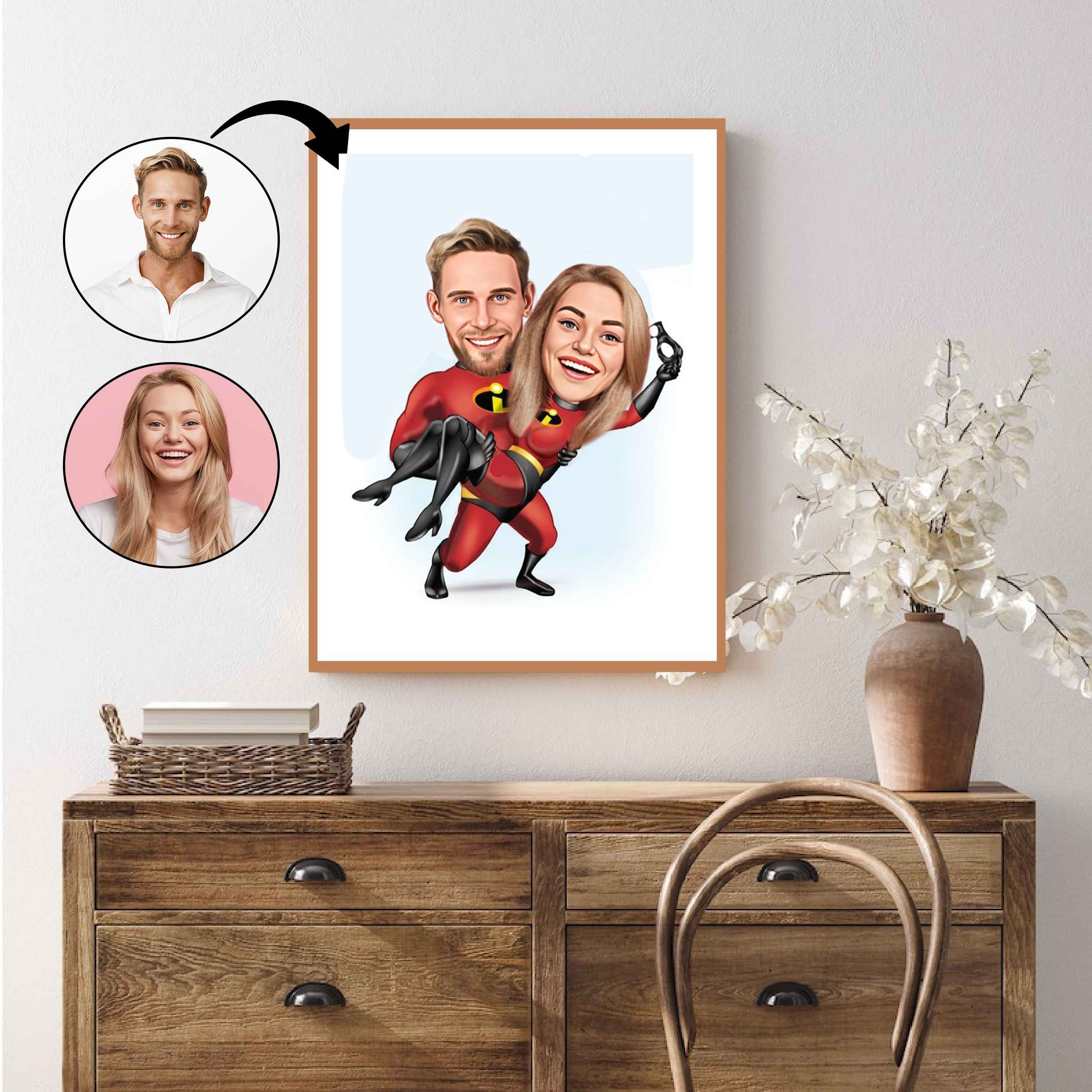 Par tema79 (2 personer) - karikaturtegning efter dine fotos - Just Karikatur